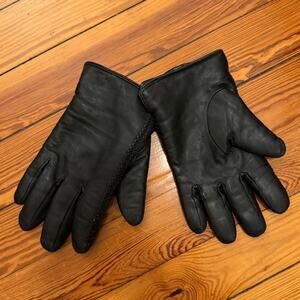 Men's UGG Australia Shearling-Lined Black Leather Gloves, Sz M